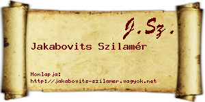 Jakabovits Szilamér névjegykártya